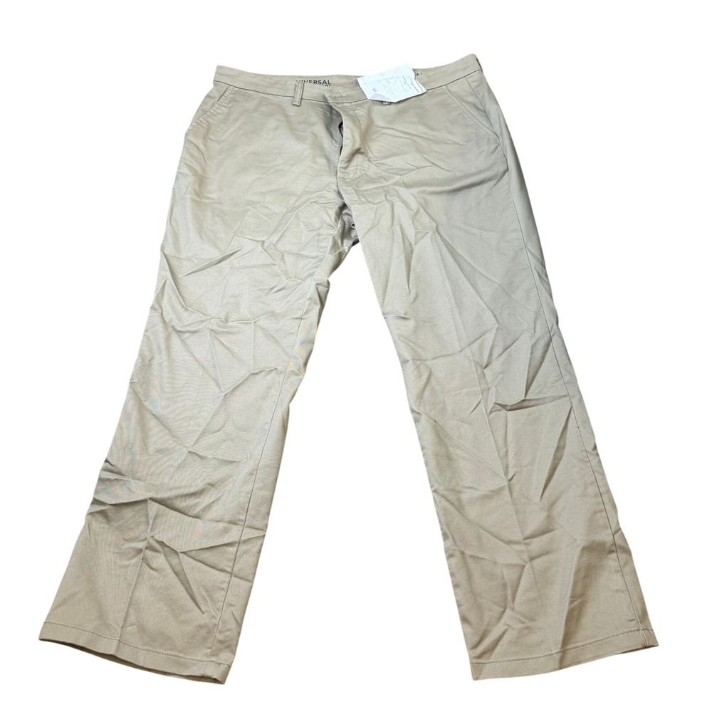 St. John's Bay Mens Universal 40x32 British Khaki Pants w/ SMALL HOLLE SEE PHOTO